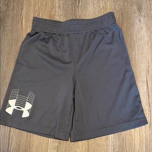 Under Armour Boy’s Charcoal Athletic Shorts with Logo